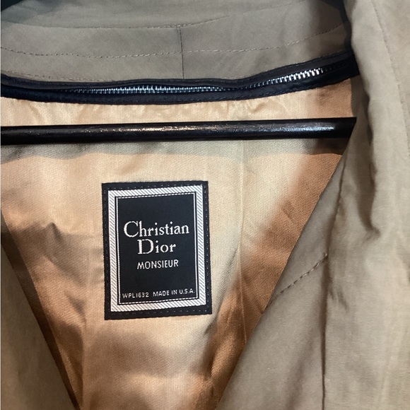 CHRISTIAN DIOR MONSIEUR DOUBLE BREASTED ARMY GREEN TRENCH COAT W/LINER EUC SZ40R - Picture 5 of 7